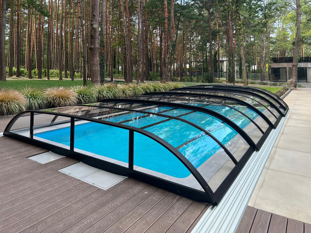 Aluna Wave Eco Pooltak - standard högt Pooltak med klart material i hela taket